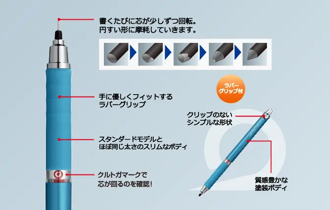 クルトガラバーグリップ付 説明図（公式）